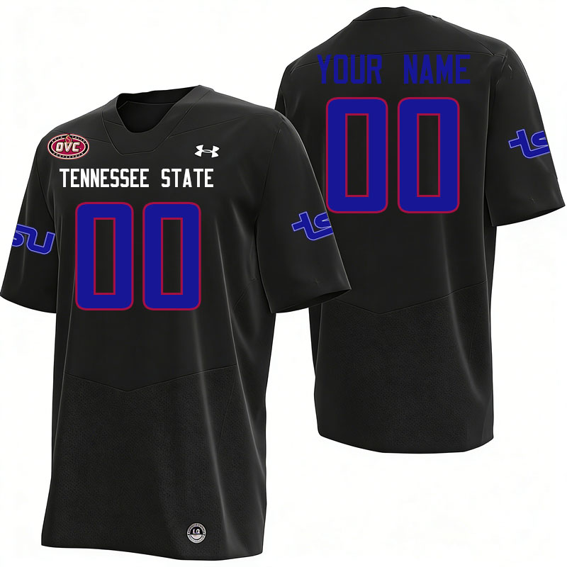 Custom Tennessee State Tigers Name And Number Football Jerseys-Black